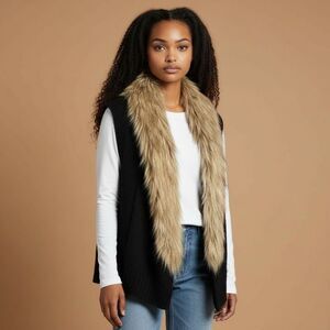 BB Dakota faux fur sweater vest